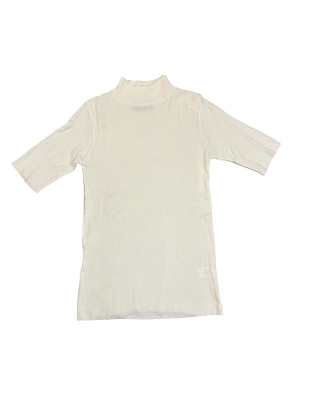 Modern Citizen  Cream Short Sleeve Mock Neck Tee